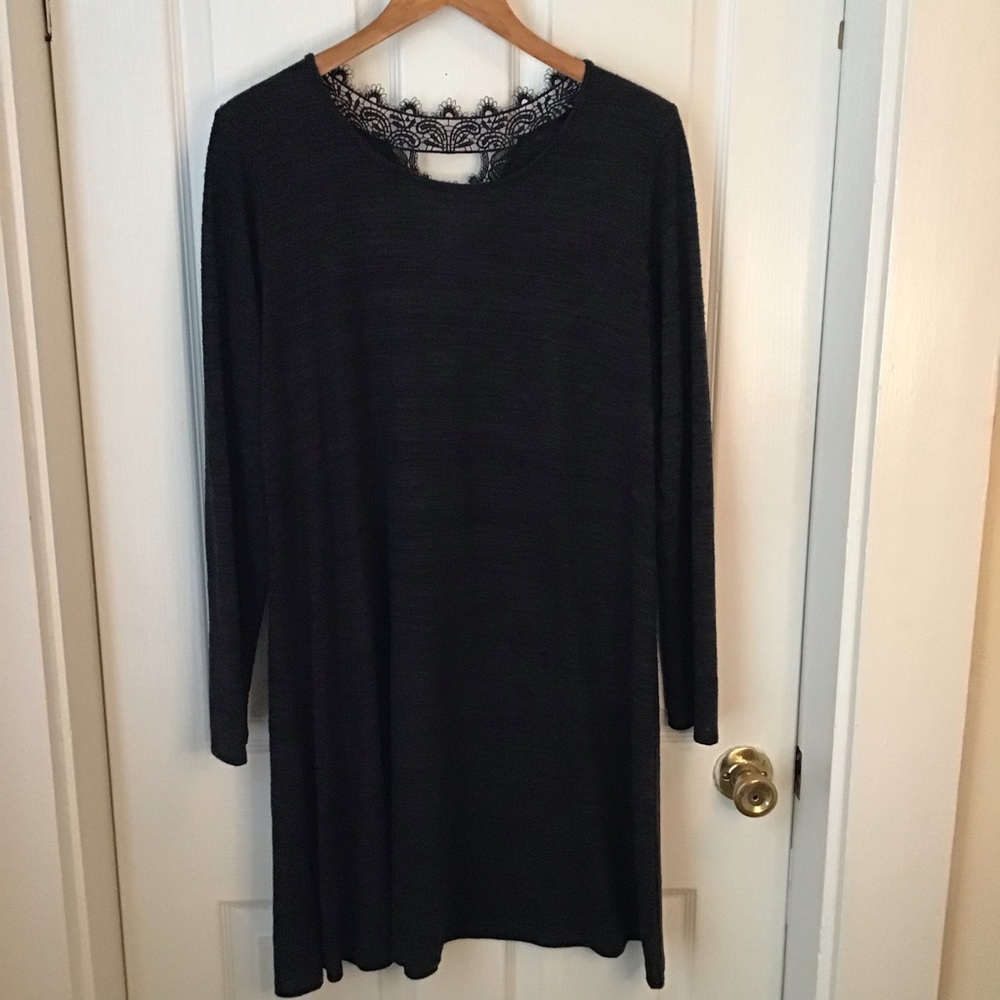 MAURICES: Long sleeve black thin sweater dress L